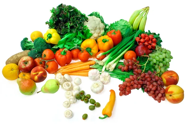 蔬菜和水果的安排 免版税图库照片