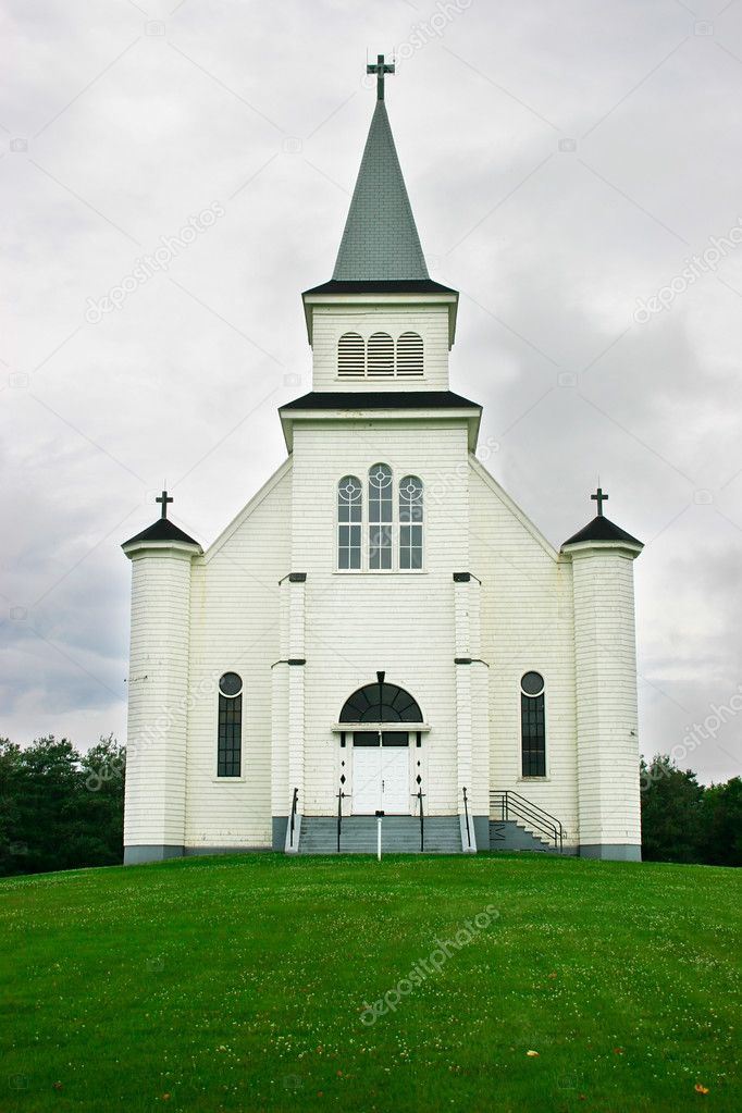 Country Church Under a Stormy Sky