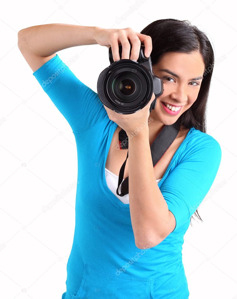Female Photographer Shooting You