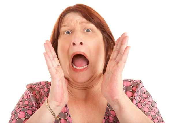 Mulher gritando por ajuda — Fotografia de Stock