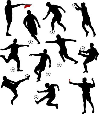 Soccer players collection clipart