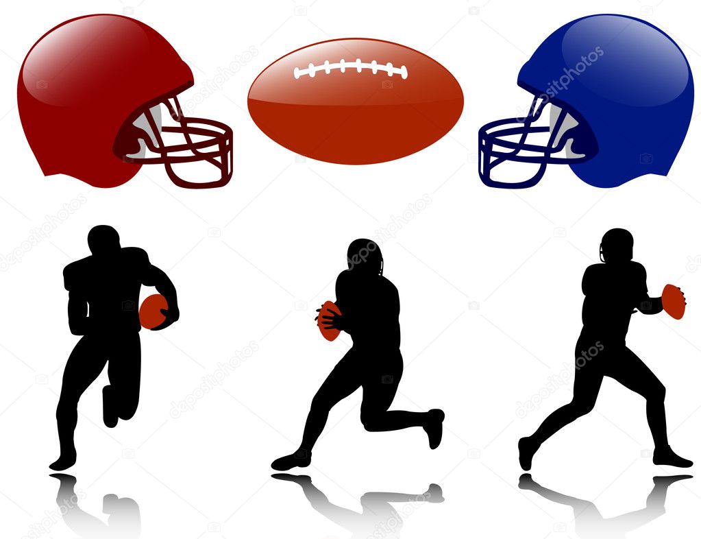 American football silhouettes
