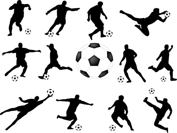 Soccer players collection — Stock Vector