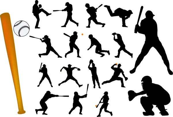 Коллекция бейсболистов — стоковый вектор