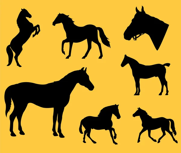 Σιλουέτες άλογα — Διανυσματικό Αρχείο
