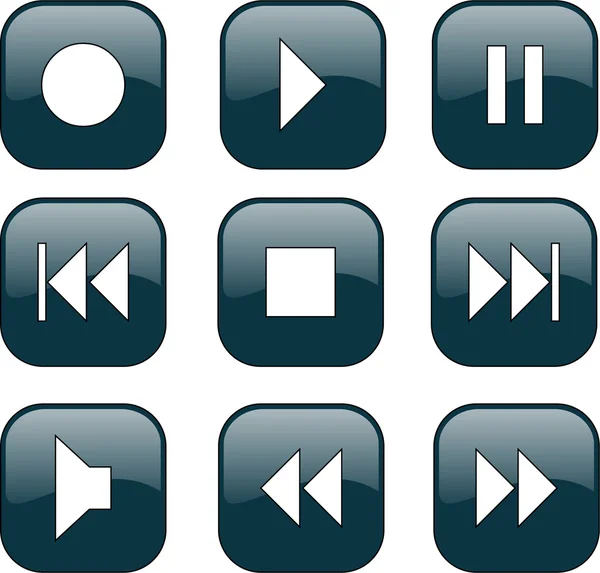 Audio-video control buttons — Stock Vector