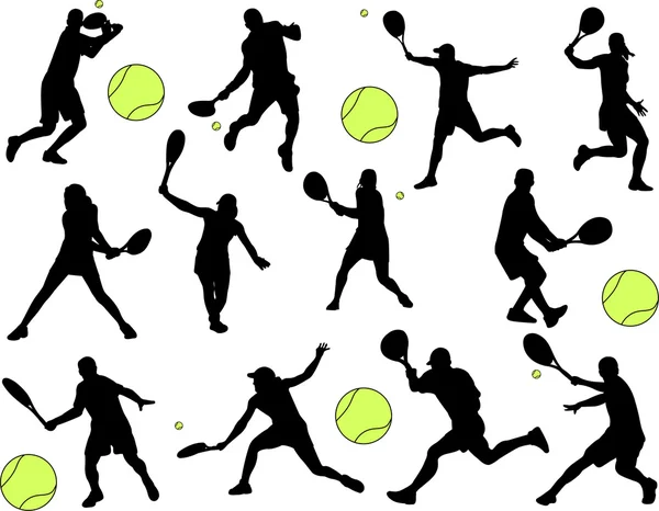 Jugadores de tenis — Vector de stock