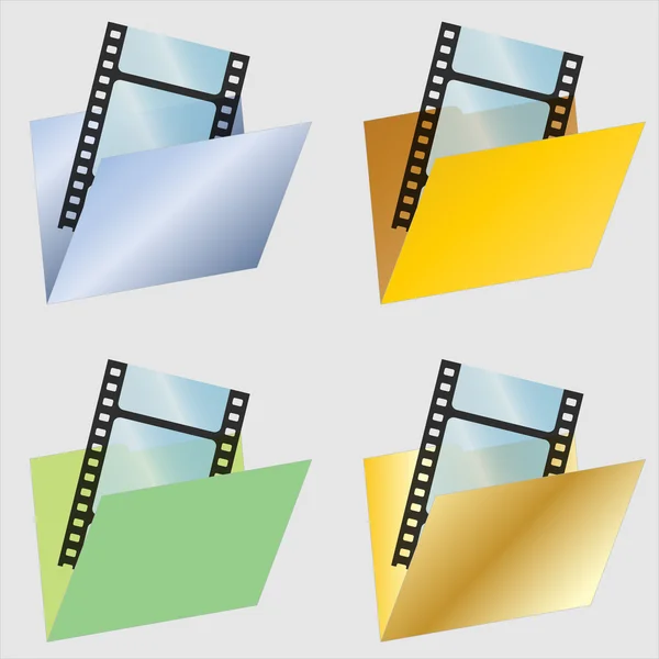 Video folder icons — Stock Vector