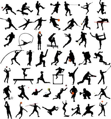 Sport silhouettes collection clipart