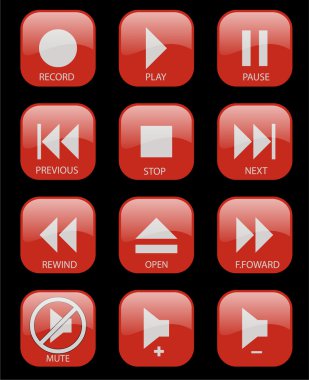 Audio-video control buttons clipart