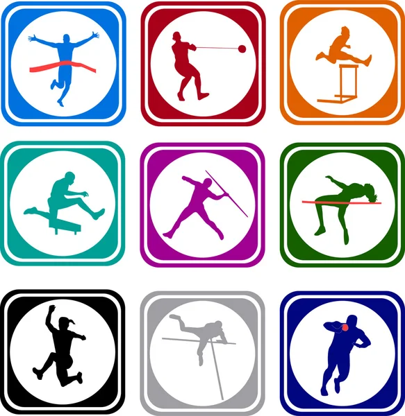 Iconos de atletismo — Vector de stock