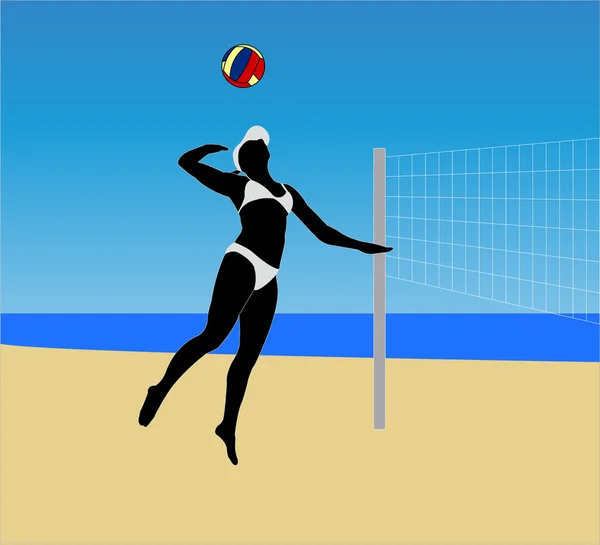 Beach volley — Stock Vector