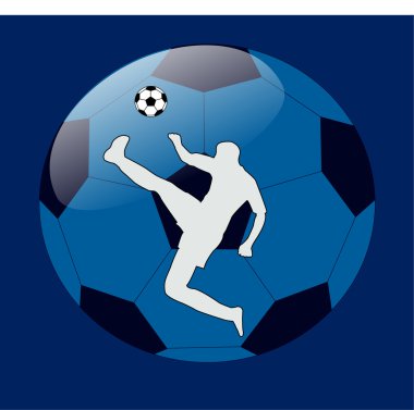 Soccer player button clipart