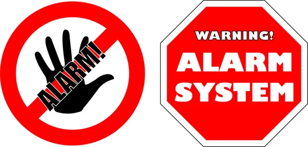 Protected by alarm system stickers — Stock Vector