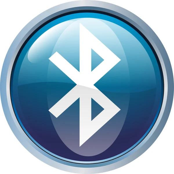 Bluetooth parlak düğme — Stok Vektör
