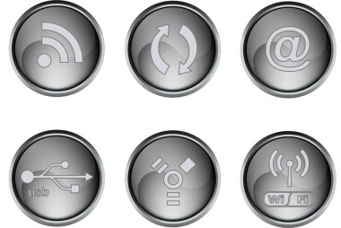 Metallic tech buttons clipart