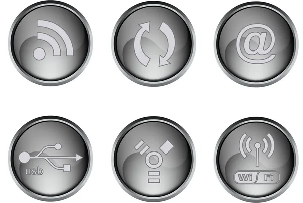 Metallic tech buttons — Stock Vector