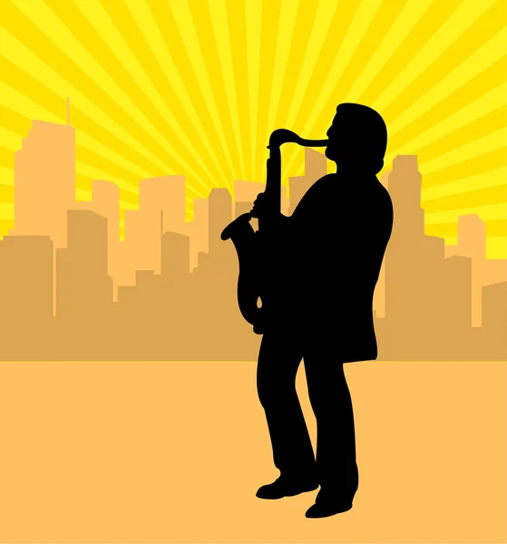 Saxofonista — Vetor de Stock