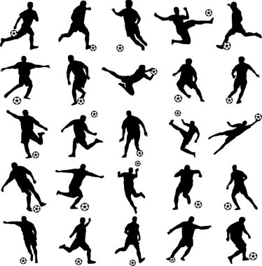 Soccer players silhouettes clipart