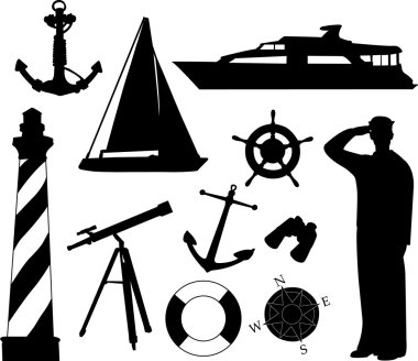 Sailing objects and equipment clipart