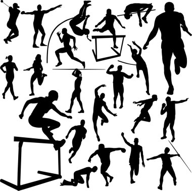 Athletics silhouettes clipart