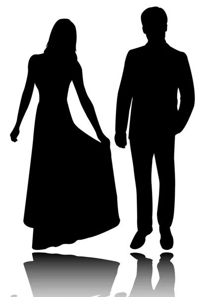 Άνδρας και γυναίκα σιλουέτες — Διανυσματικό Αρχείο