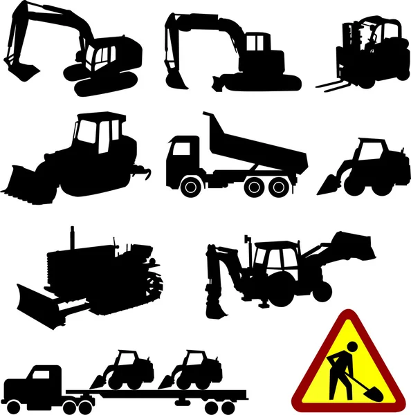 Construction machines collection — Stock Vector