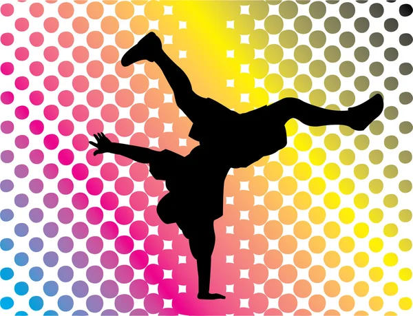Breakdancer en el fondo semitono — Archivo Imágenes Vectoriales