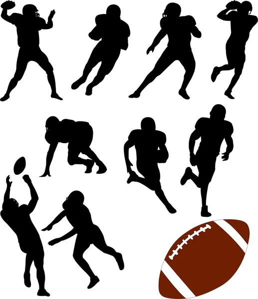 American football silhouettes — Stock Vector