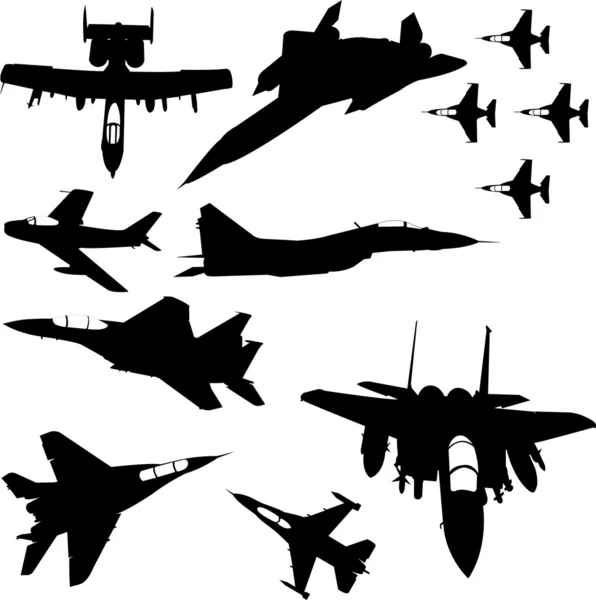Aeromobili militari — Vettoriale Stock