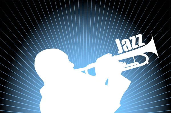 Jazzový hudebník na pozadí abstraktní — Stockový vektor