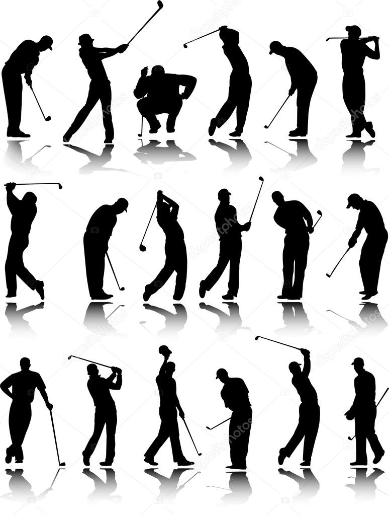 Golfers silhouettes