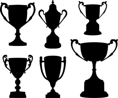 Collection of trophies clipart