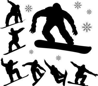 Snowboarders clipart