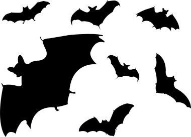 Bats silhouettes collection clipart