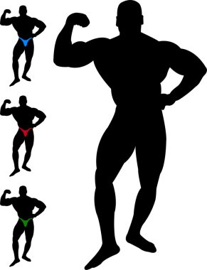 Bodybuilder silhouette clipart