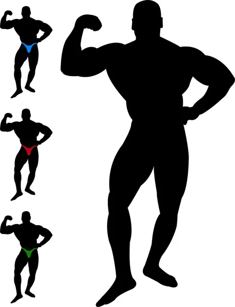 Silhouette de bodybuilder — Image vectorielle