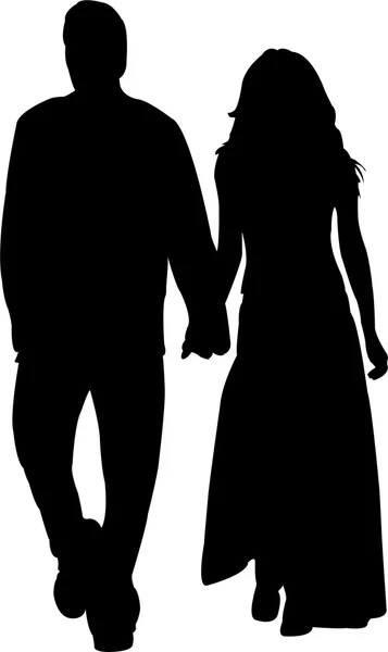 Couple in love silhouette — Stock Vector