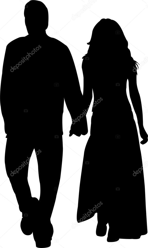 Couple in love silhouette