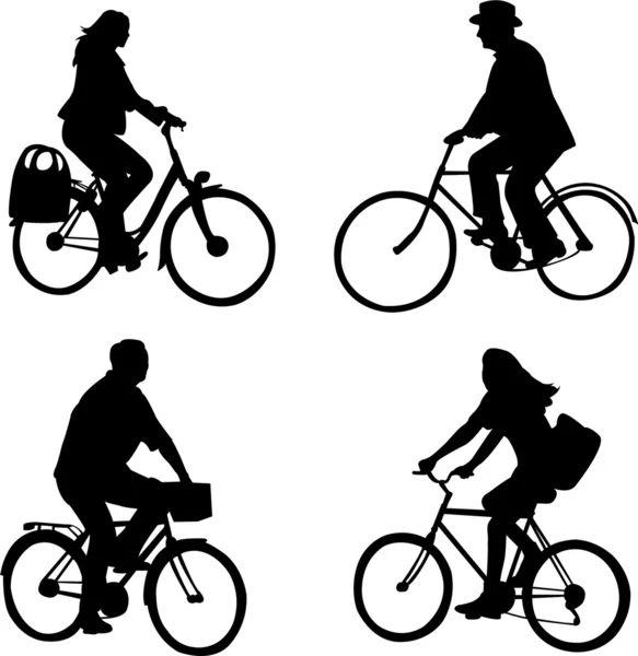 На велосипедах — стоковий вектор