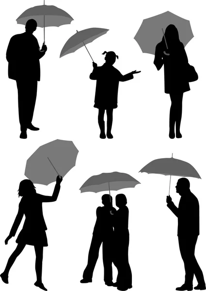 stock vector with umbrella