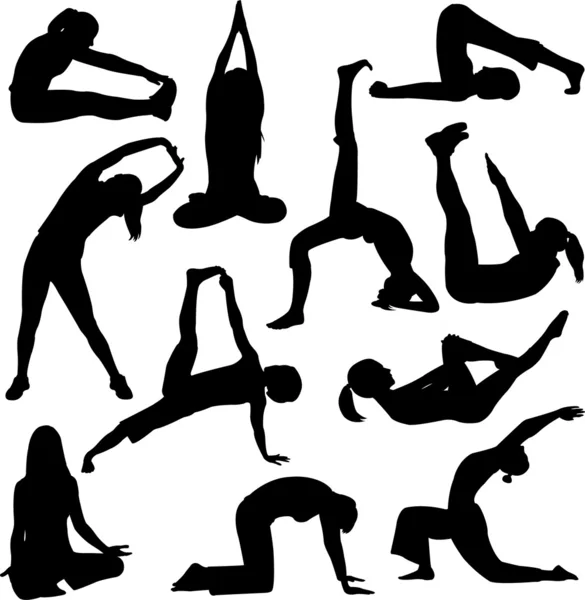 Yoga Poses — Stok Vektör