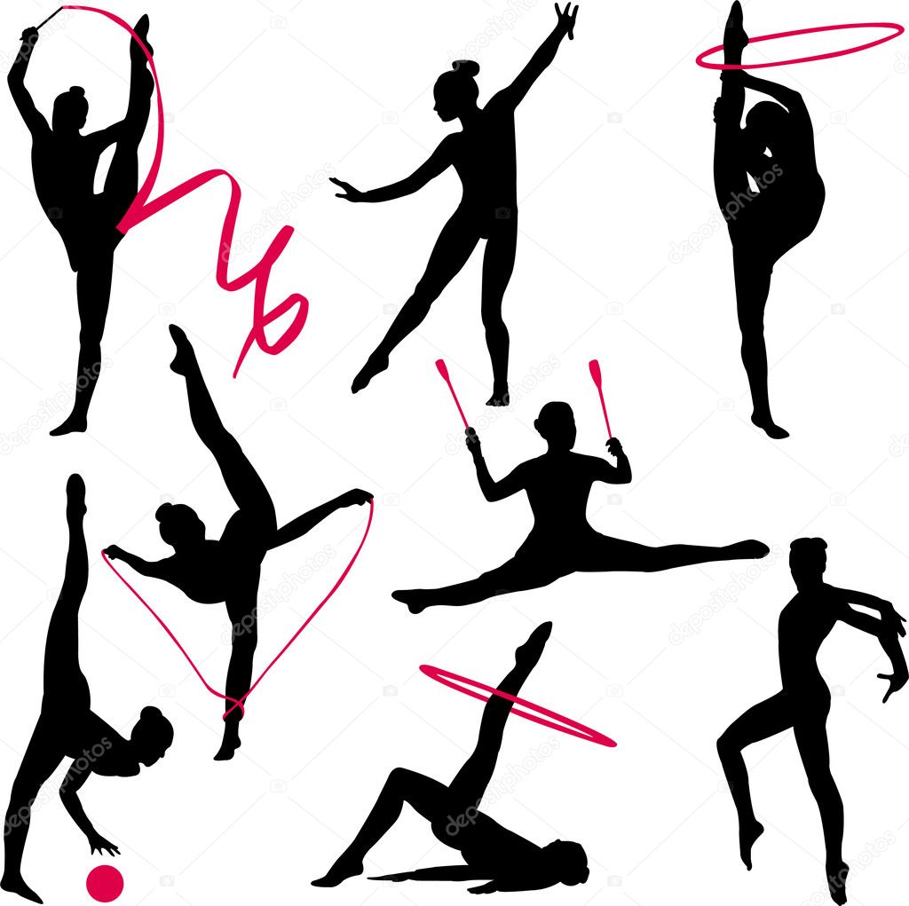 Rhythmic gymnastic silhouettes