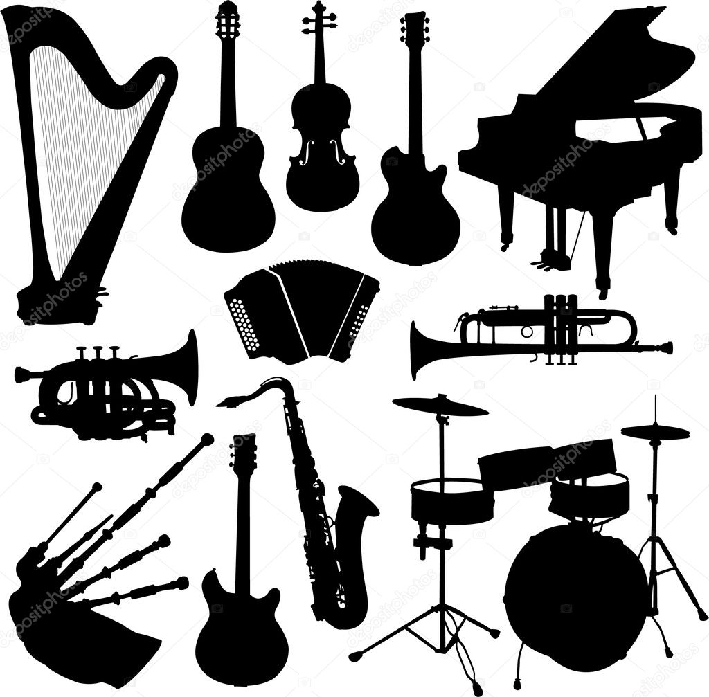 Musical instruments — Stock Vector © nebojsa78 #2548556 - 1024 x 1007 jpeg 106kB