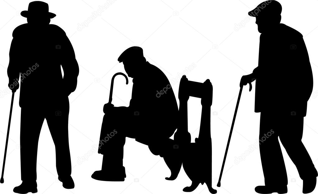 Old men with cane