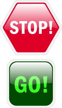 Stop and go buttons clipart
