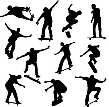 Skateboarders clipart