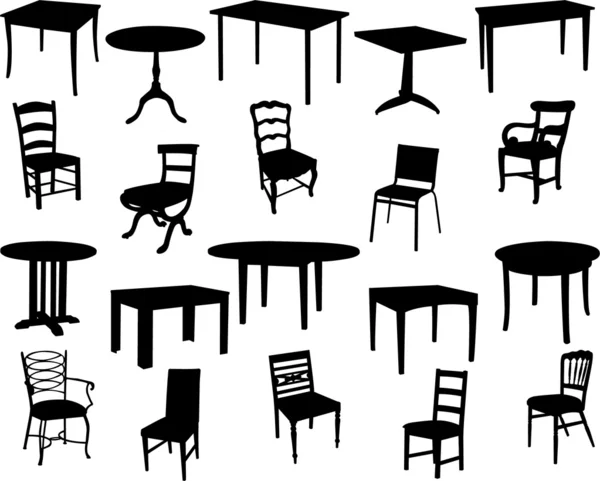 Tavoli e sedie — Vettoriale Stock