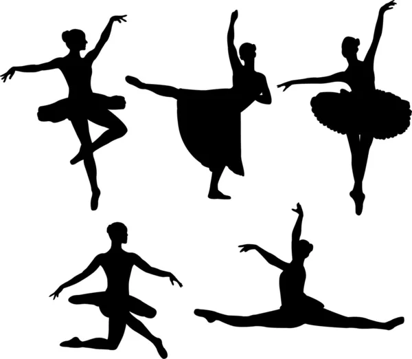 Bailarines de Ballet — Vector de stock