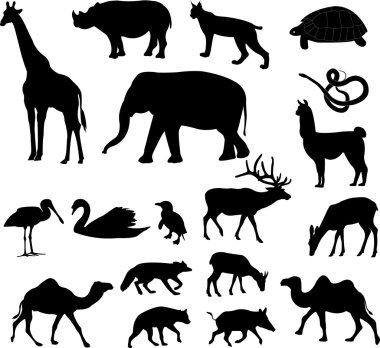 Animals silhouettes clipart